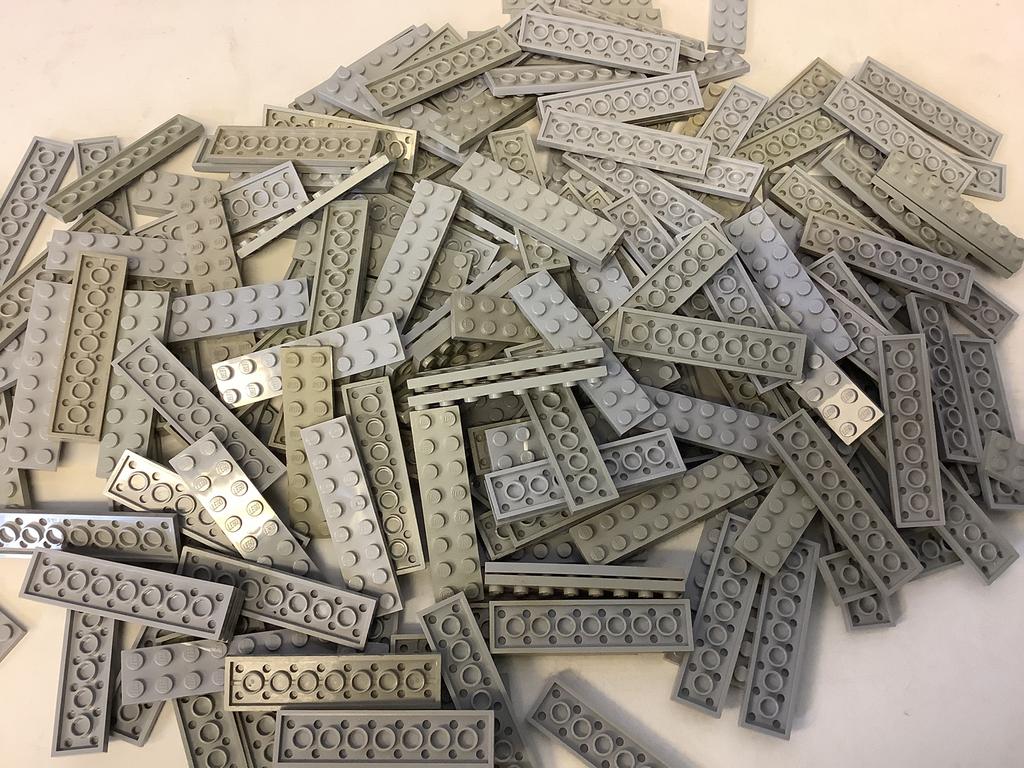 Lego plaat 2x8 licht grijs, Ophalen of Verzenden, Gebruikt, Losse stenen, Lego