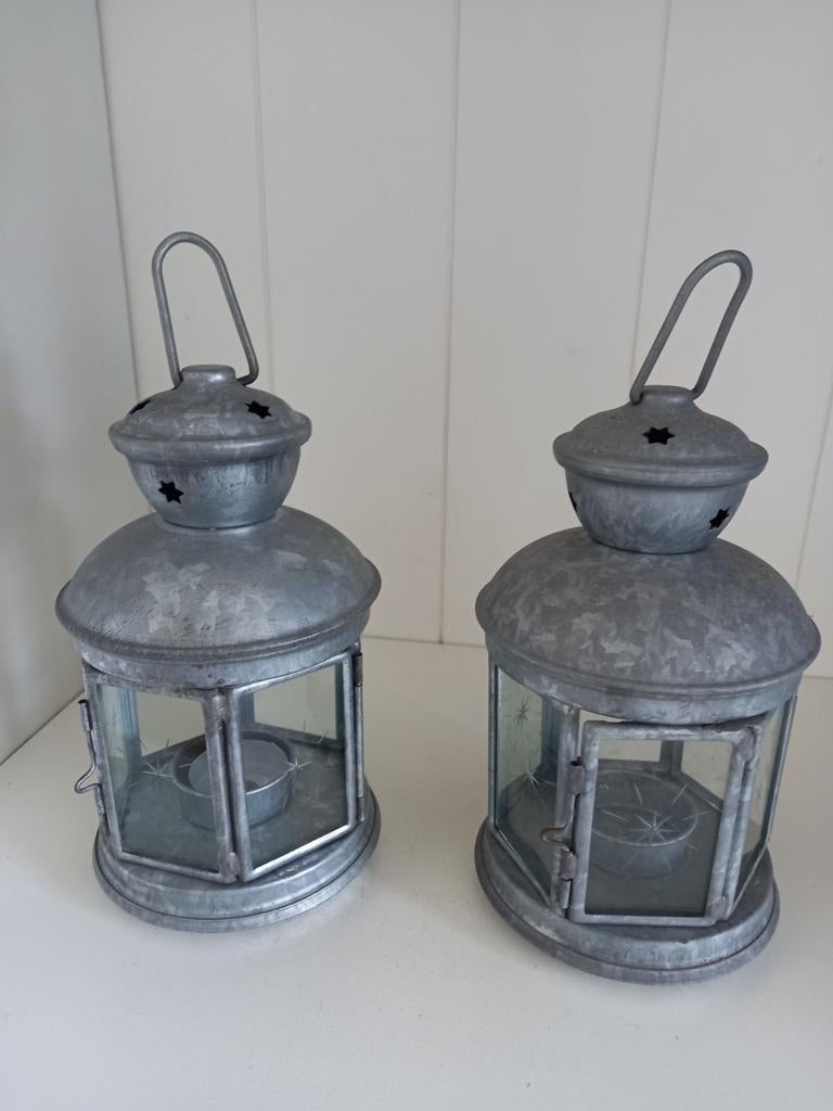 Ikea Rotera zinken windlichten, Ophalen of Verzenden
