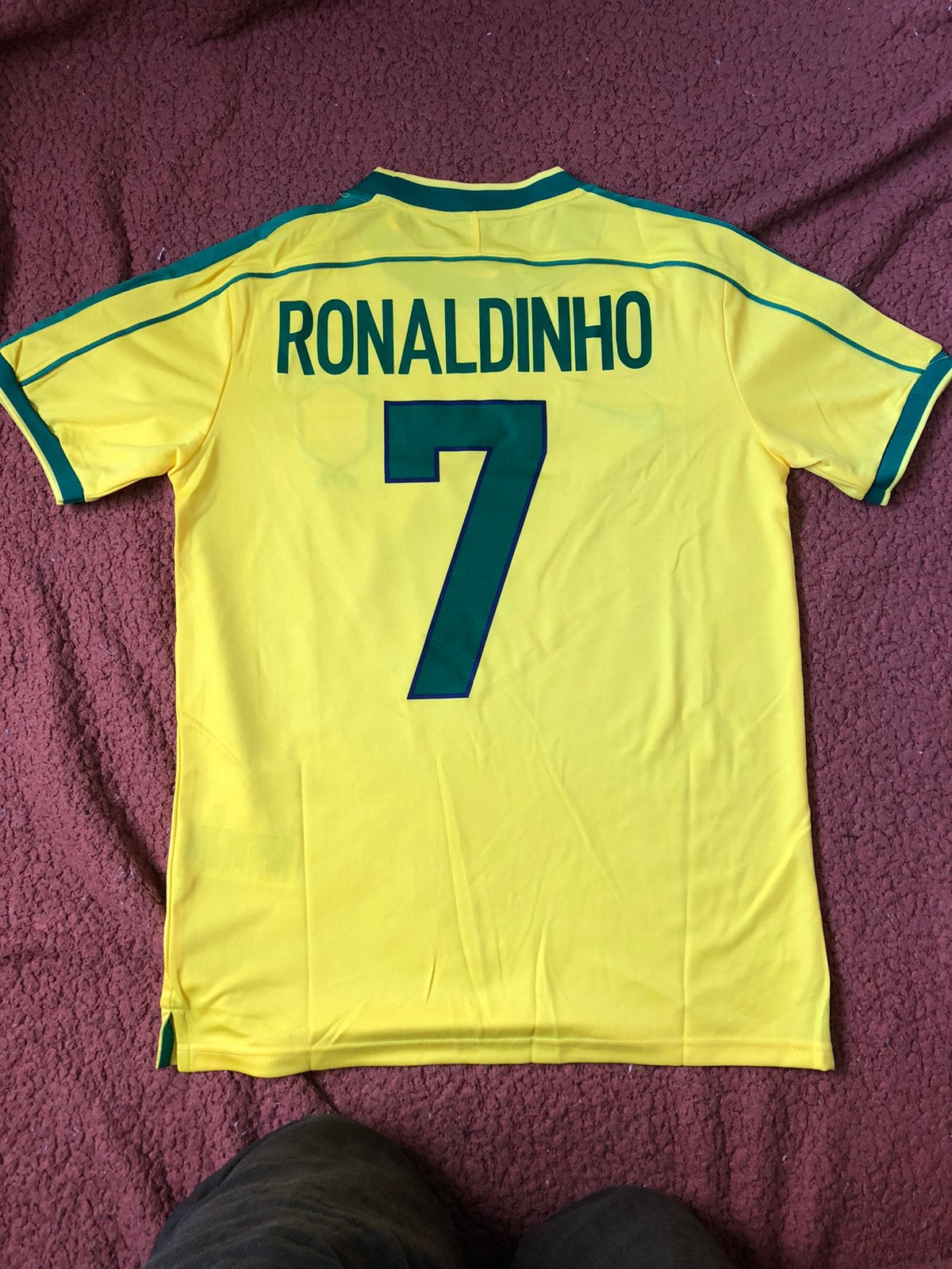 Ronaldinho Brazilie retro voetbalshirt maat M, Sport en Fitness, Voetbal, Maat L, Ophalen of Verzenden, Zo goed als nieuw, Shirt
