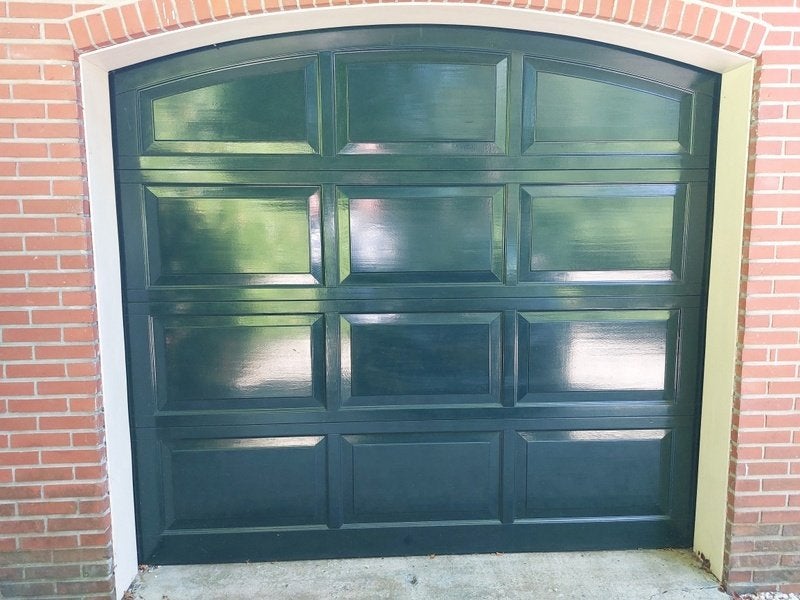 Elektrische hardhouten garagedeur (type sectionaal), Ophalen, Gebruikt, Garagedeur, Vouwdeur