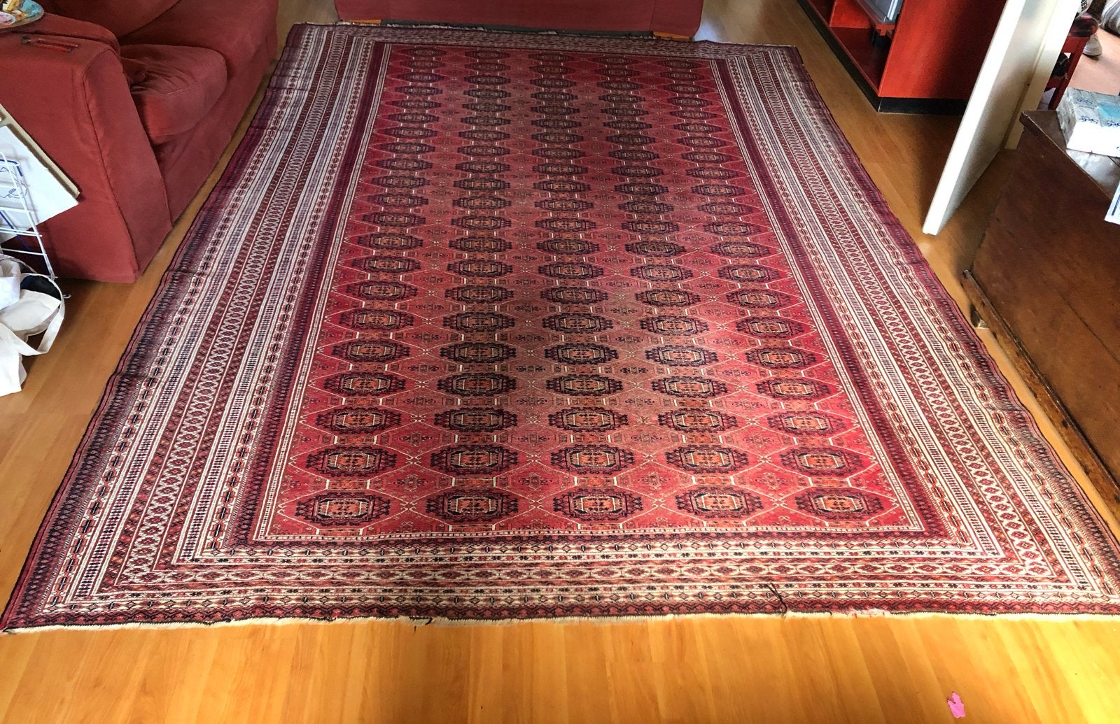 Afghaans Turcoman Saryck kleed 306x227 cm, Huis en Inrichting, Ophalen, Gebruikt, 200 cm of meer, Rechthoekig