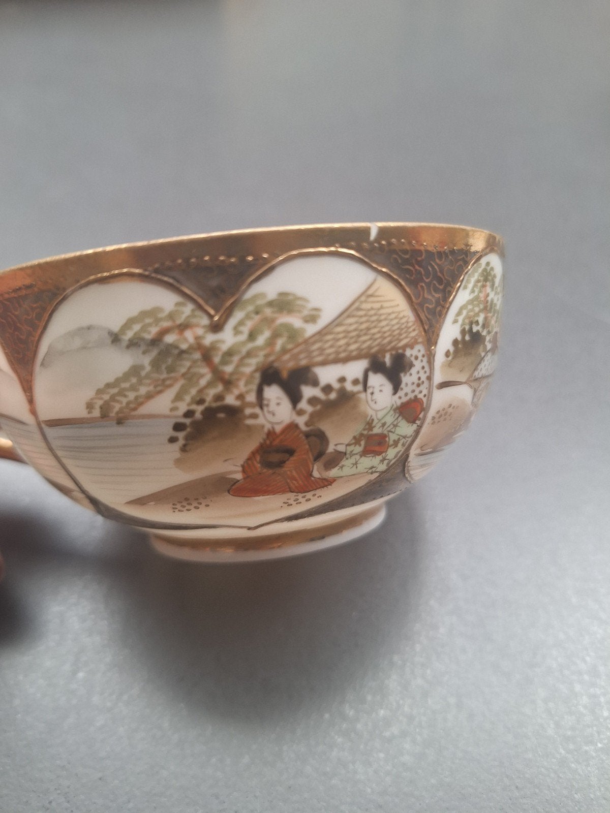 Antiek Japans kopje zonder schotel, handgeschilderd, Antiek en Kunst, Ophalen of Verzenden
