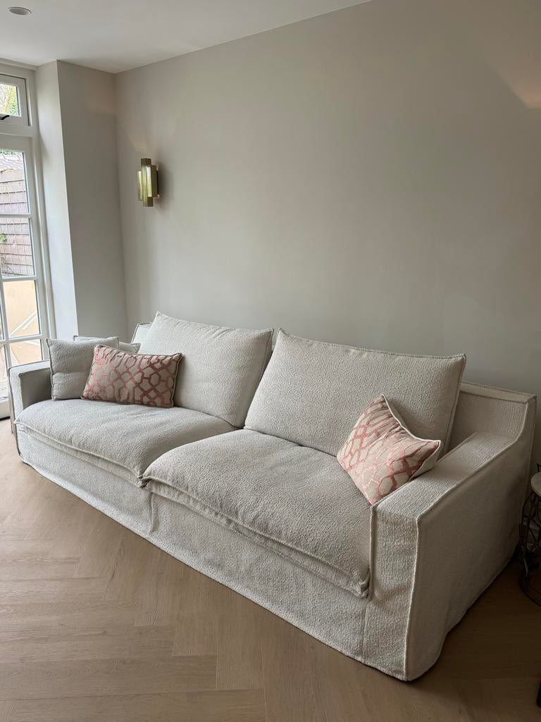 Flamant Laura Bouclé Bank - Comfortabel en Stijlvol, Ophalen, 250 tot 300 cm, 100 tot 125 cm, Driepersoons