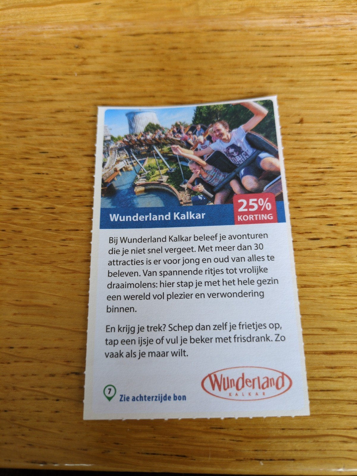 Kortingsbon voor Wunderland Kalkar, 25 % korting, Tickets en Kaartjes, Recreatie | Pretparken en Attractieparken, Eén persoon