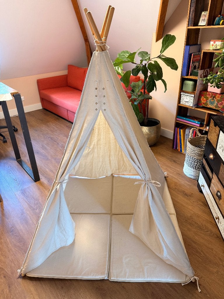 Speeltent wigwam 120x120x160 'Sunny Alba Tipi Tent Crème', Ophalen, Gebruikt