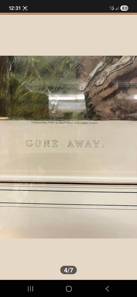 A.C.Havell- "Gone Away" Jachttafereel ingelijst, Antiek en Kunst, Kunst | Schilderijen | Klassiek, Ophalen