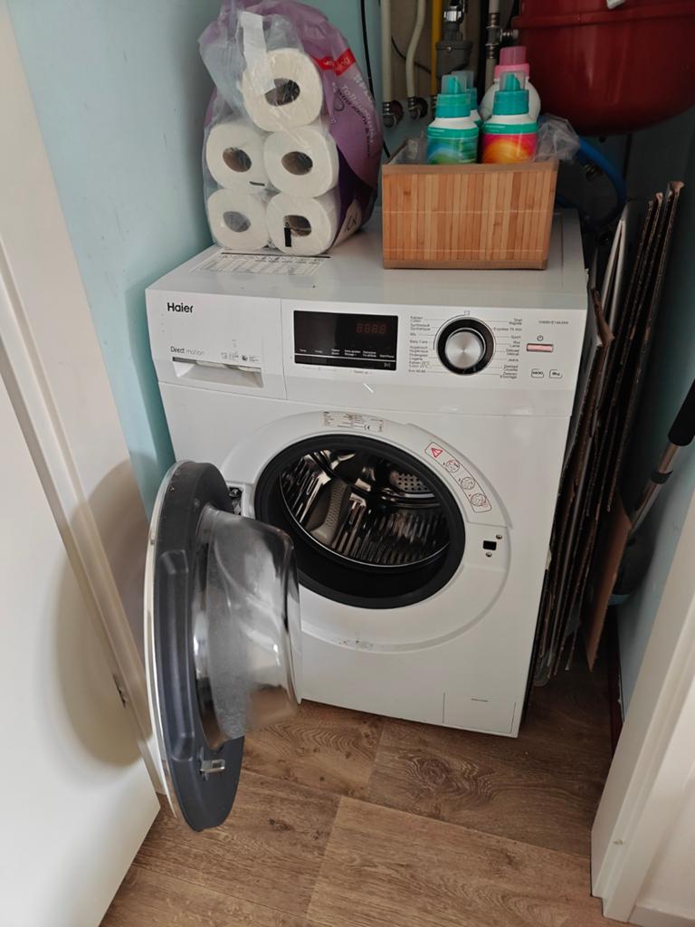 Wasmachine Haier HW80-B14636N, Ophalen, 1200 tot 1600 toeren, 85 tot 90 cm