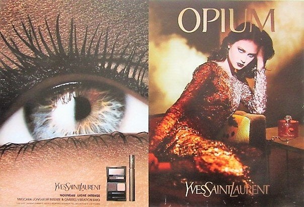 8 vintage advertenties reclames Yves Saint Laurent 90s YSL, Ophalen of Verzenden, Gebruikt, Overige typen