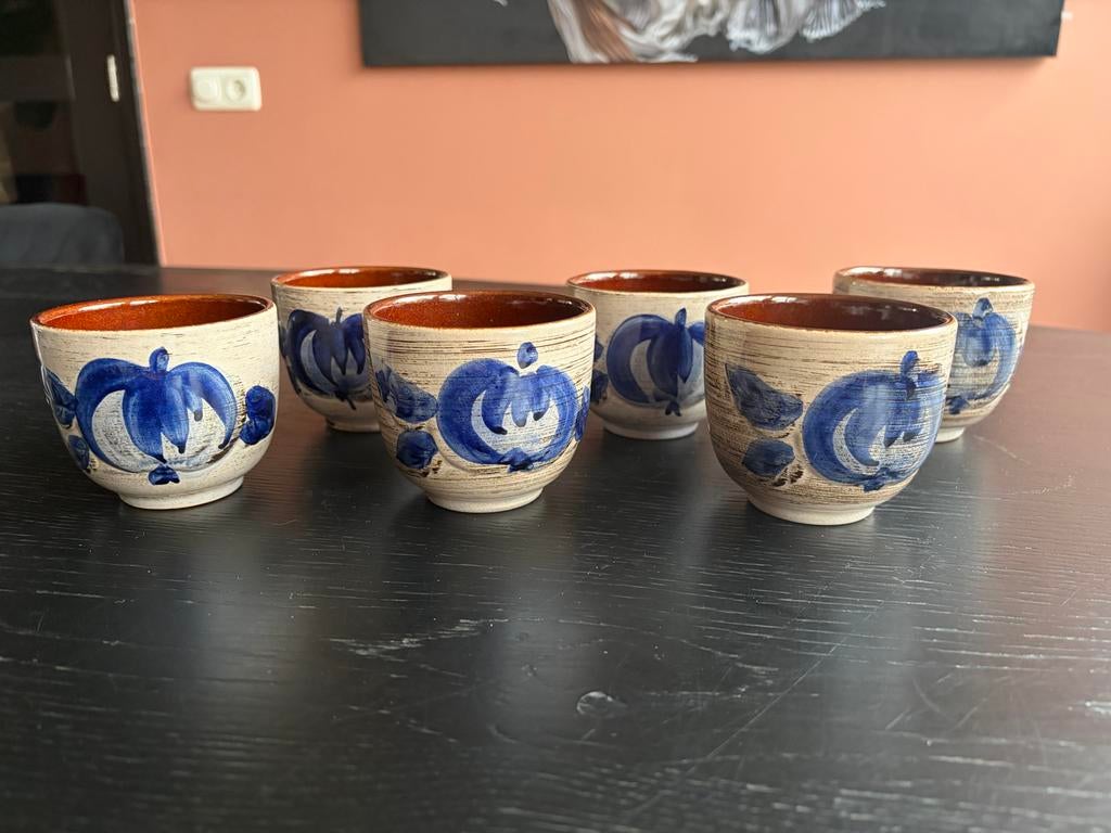 6 Vintage Scheurich Keramik kommen, W-Germany 419-8, Ophalen of Verzenden