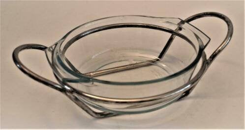 Marinex ovenschotel in verchroomde metalen houder - NIEUW, Ophalen of Verzenden, Nieuw, Glas, Overige merken