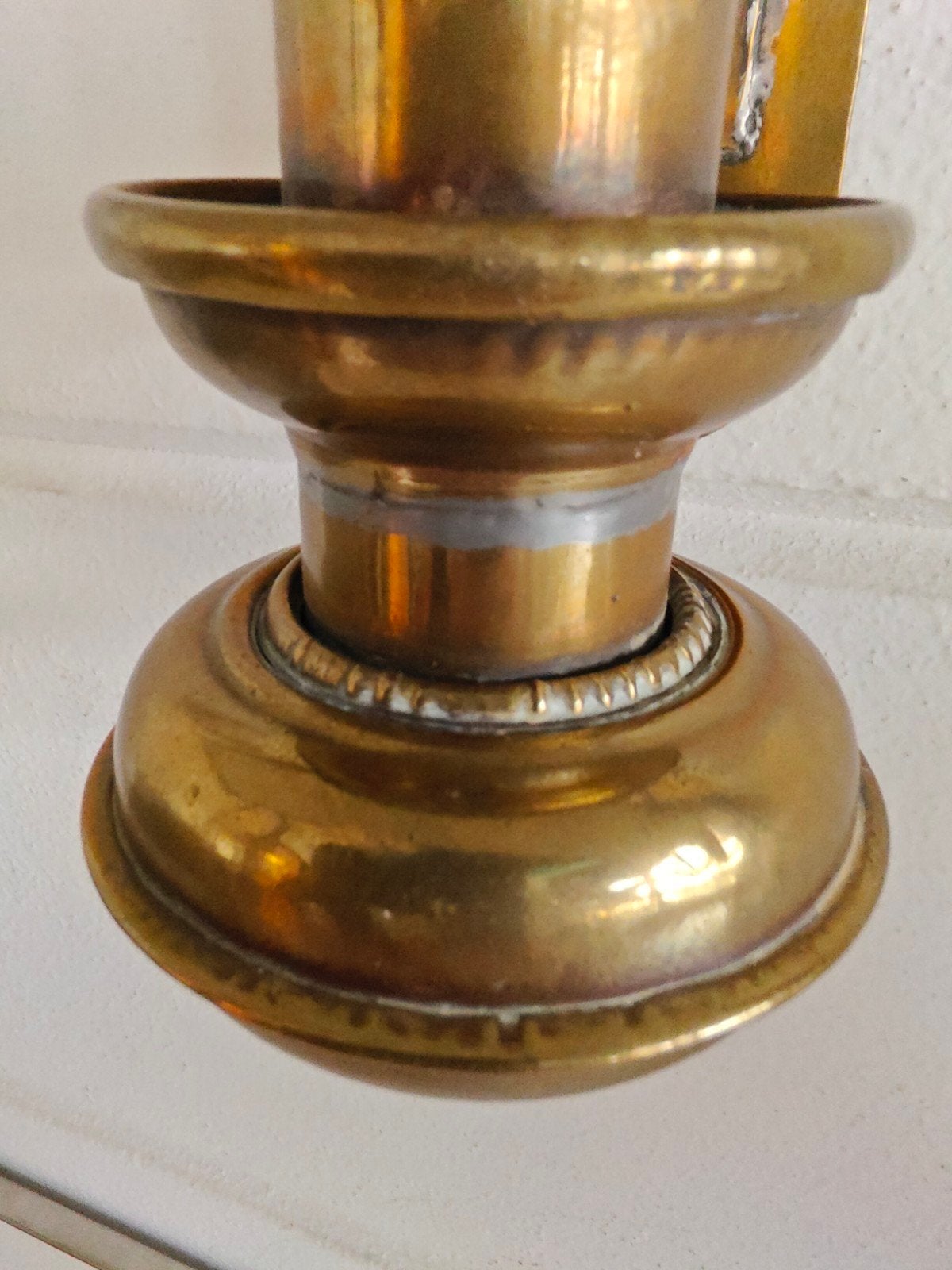 Antieke Koperen GWR Spoorwegen treinlamp 33 cm hoog compleet, Trein, Gebruikt, Overige typen, Ophalen of Verzenden