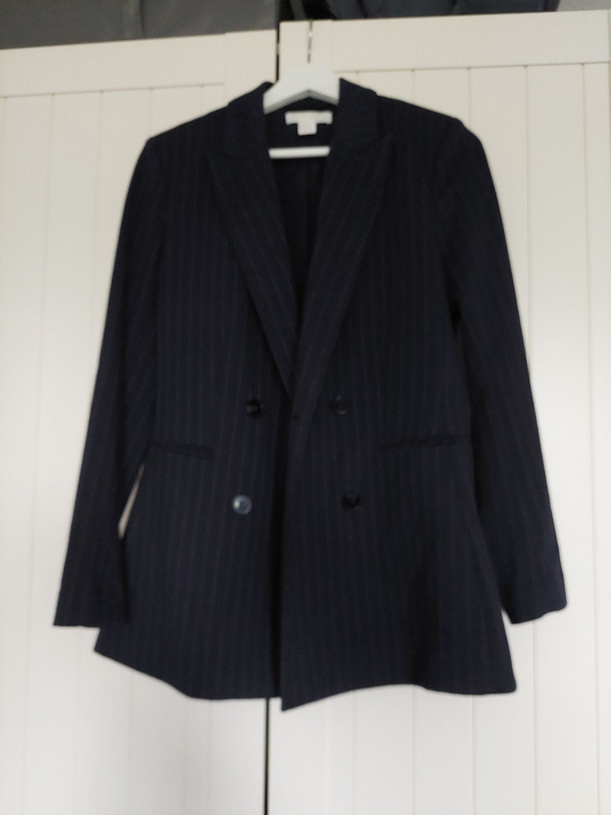 Nieuwe blauwe pinstripe blazer, Kleding | Dames, Maat 38/40 (M), H&M, Blauw, Nieuw