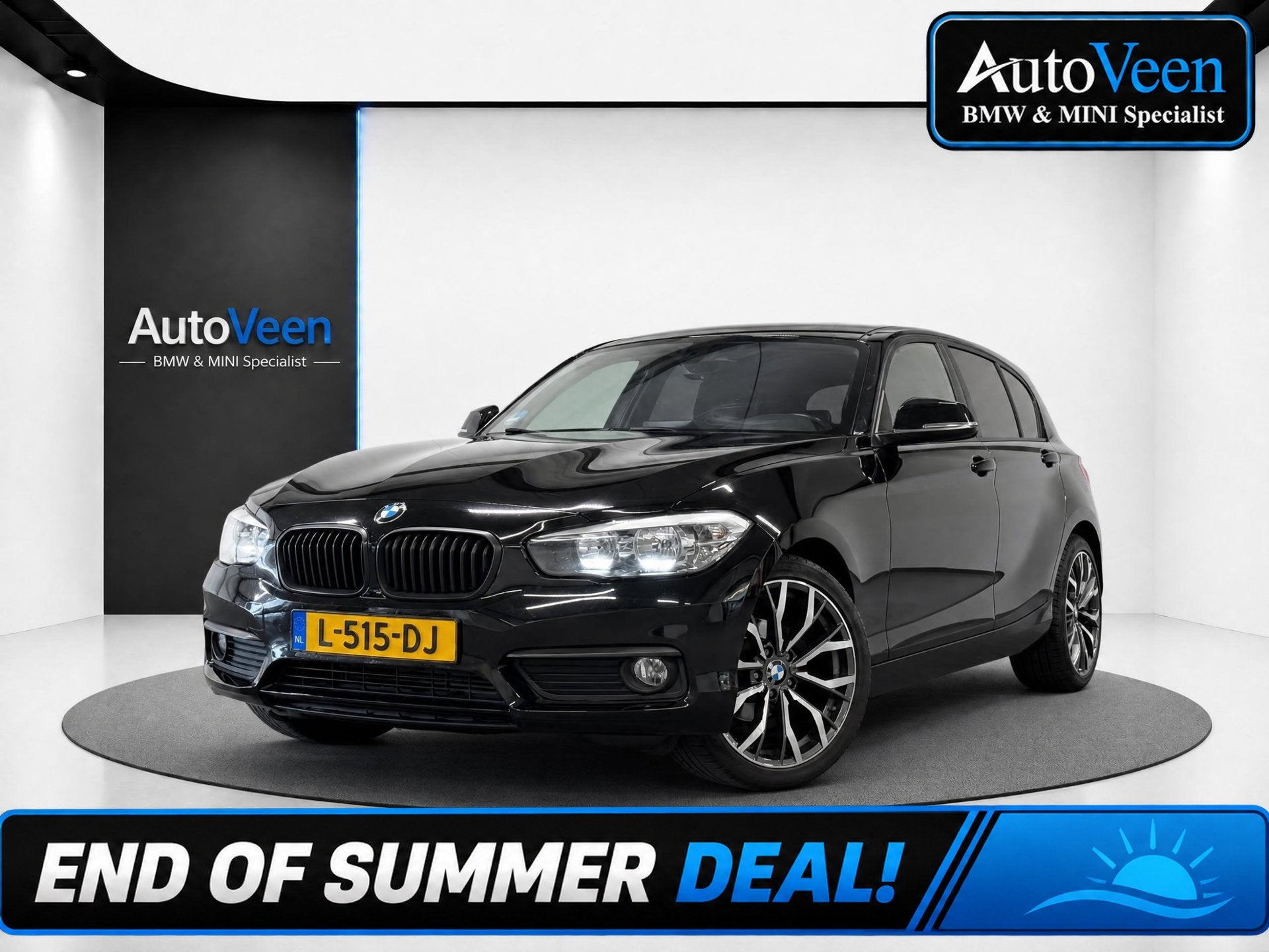 BMW 1-serie 118i High Executive (CRUISE, STOELVERWARMING, PA, 1-Serie, Euro 6, Leder en Stof, Zwart