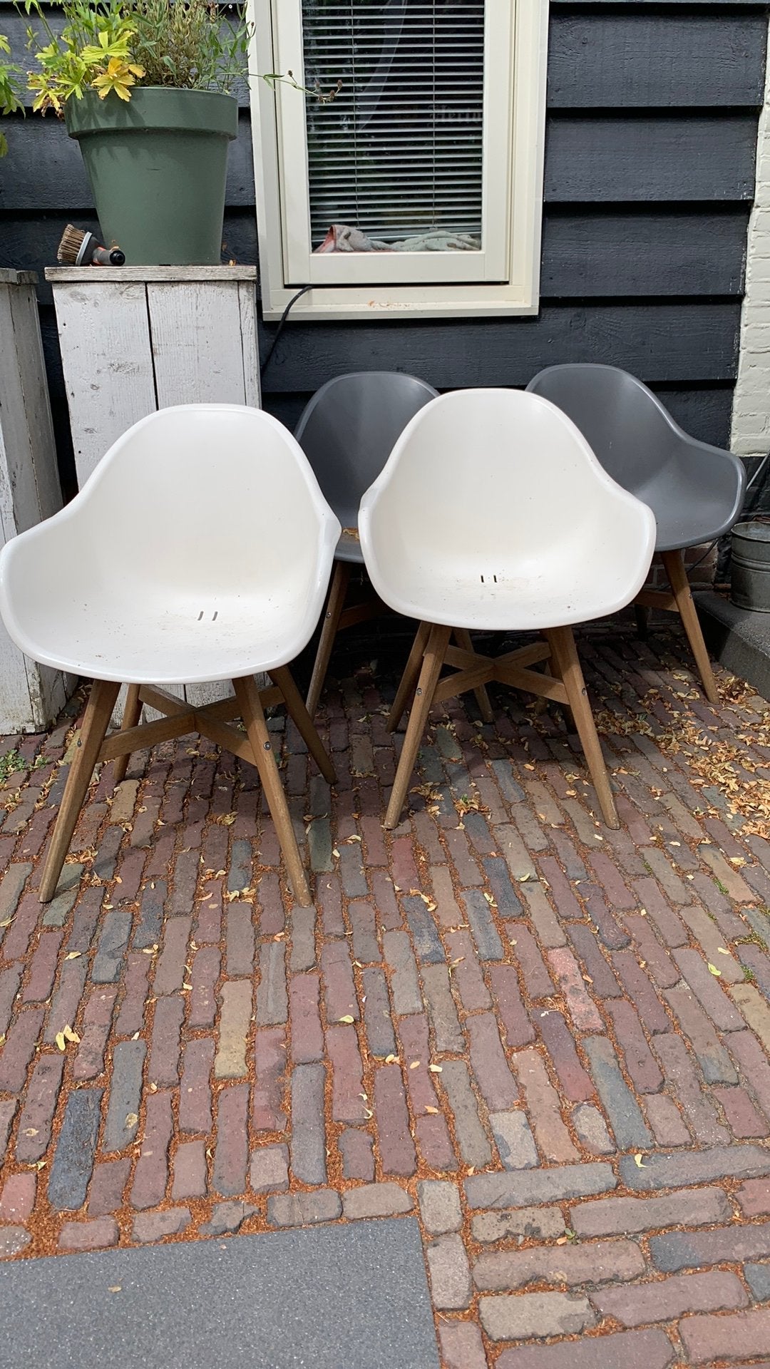 4 ikea kuipstoelen, Ophalen, Gebruikt, Kunststof