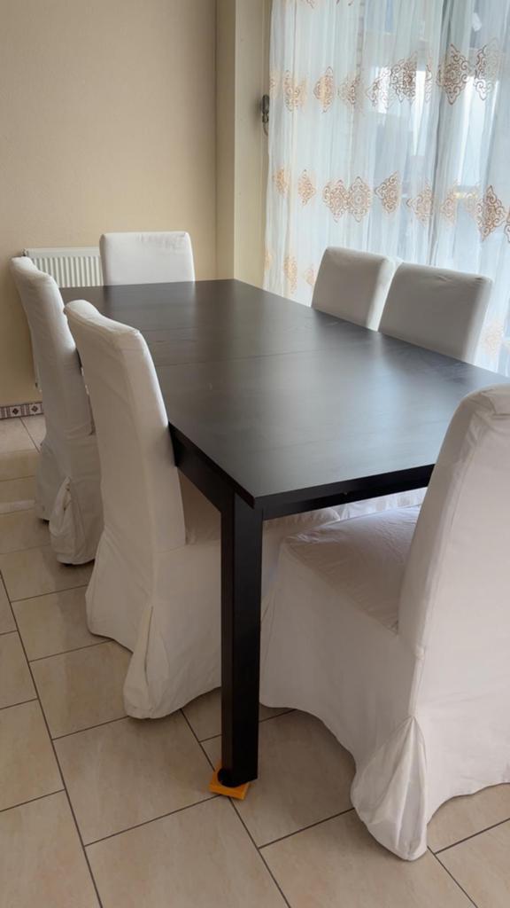 Eettafel met stoelen, Ophalen of Verzenden, Rechthoekig, 200 cm of meer, 50 tot 100 cm