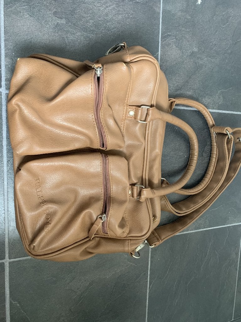 Bruine Ralph Boyer luiertas Met verschoonmat, Ophalen, Gebruikt, Ralph Boyer, Kolftas