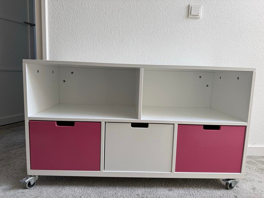 Bopita Mix & Match Kast op Wielen - Wit/Roze, Ophalen, Gebruikt, Kast