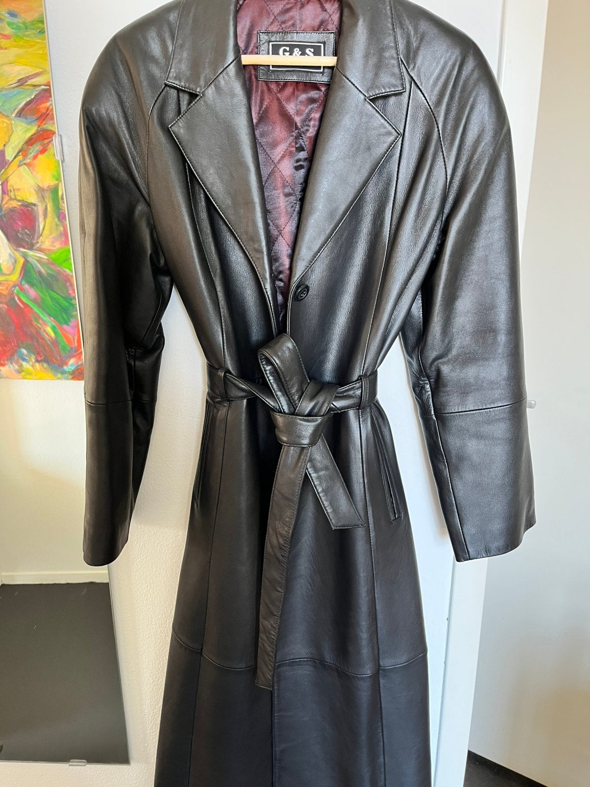 Lamsleren trenchcoat, NIEUW, Ophalen of Verzenden, Zo goed als nieuw, Maat 38/40 (M), Zwart