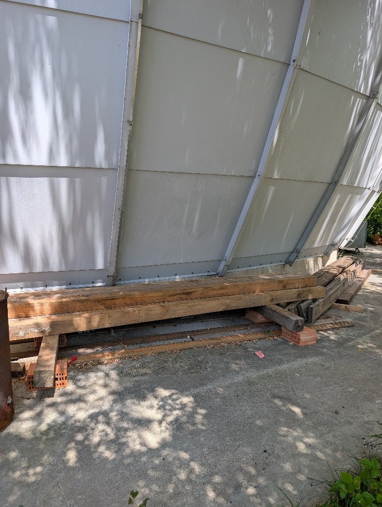 Hout balken palen planken, Ophalen, Gebruikt, Hardhout, 250 cm of meer
