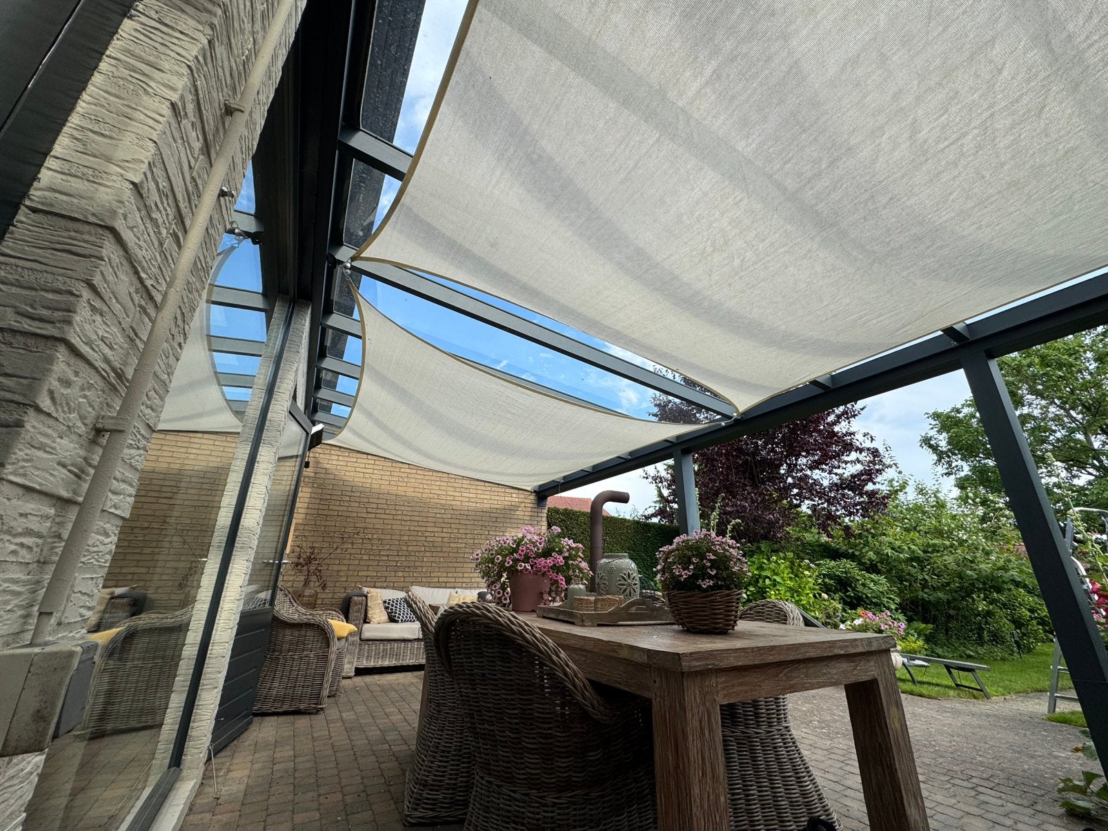 Schaduwdoeken, zonwering, Tuin en Terras, Overkappingen, Ophalen of Verzenden, Zo goed als nieuw, Veranda