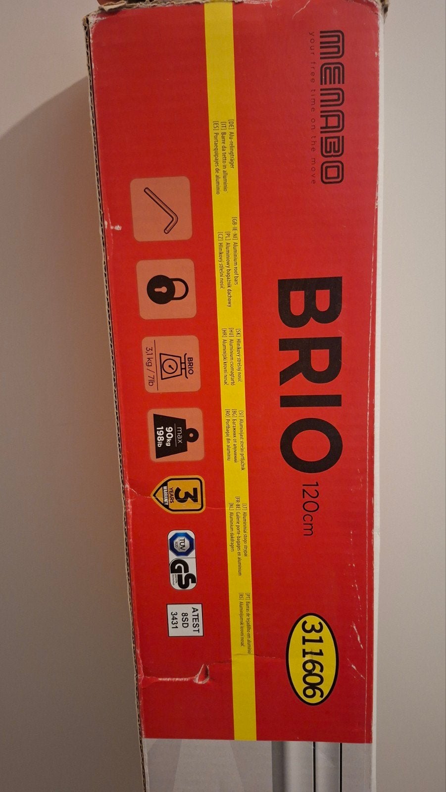 Menabo Brio 120cm dakdragers, Ophalen, Zo goed als nieuw