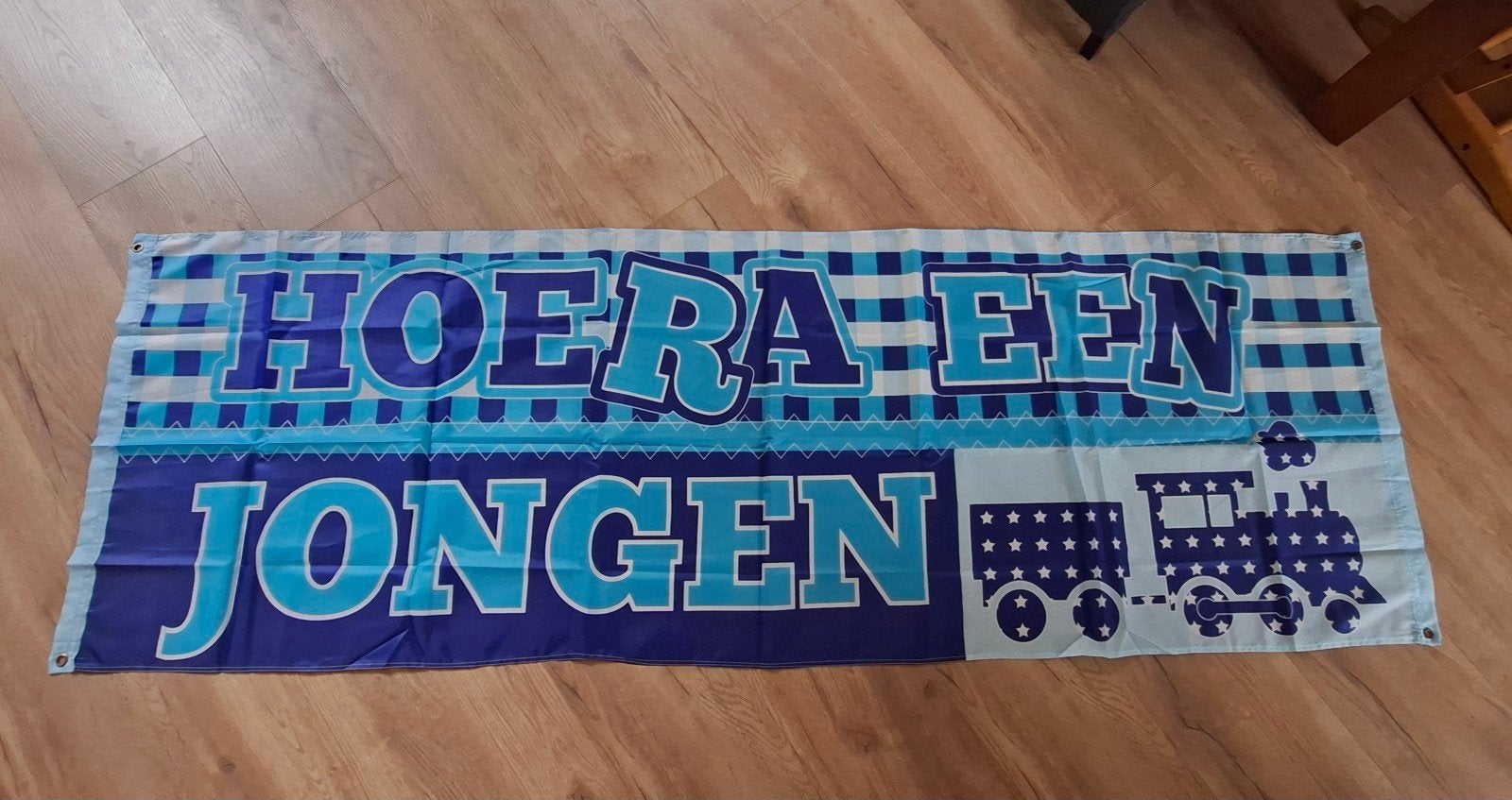 Hoera een Jongen spandoek/banner - 2.25m x 75cm, Ophalen of Verzenden