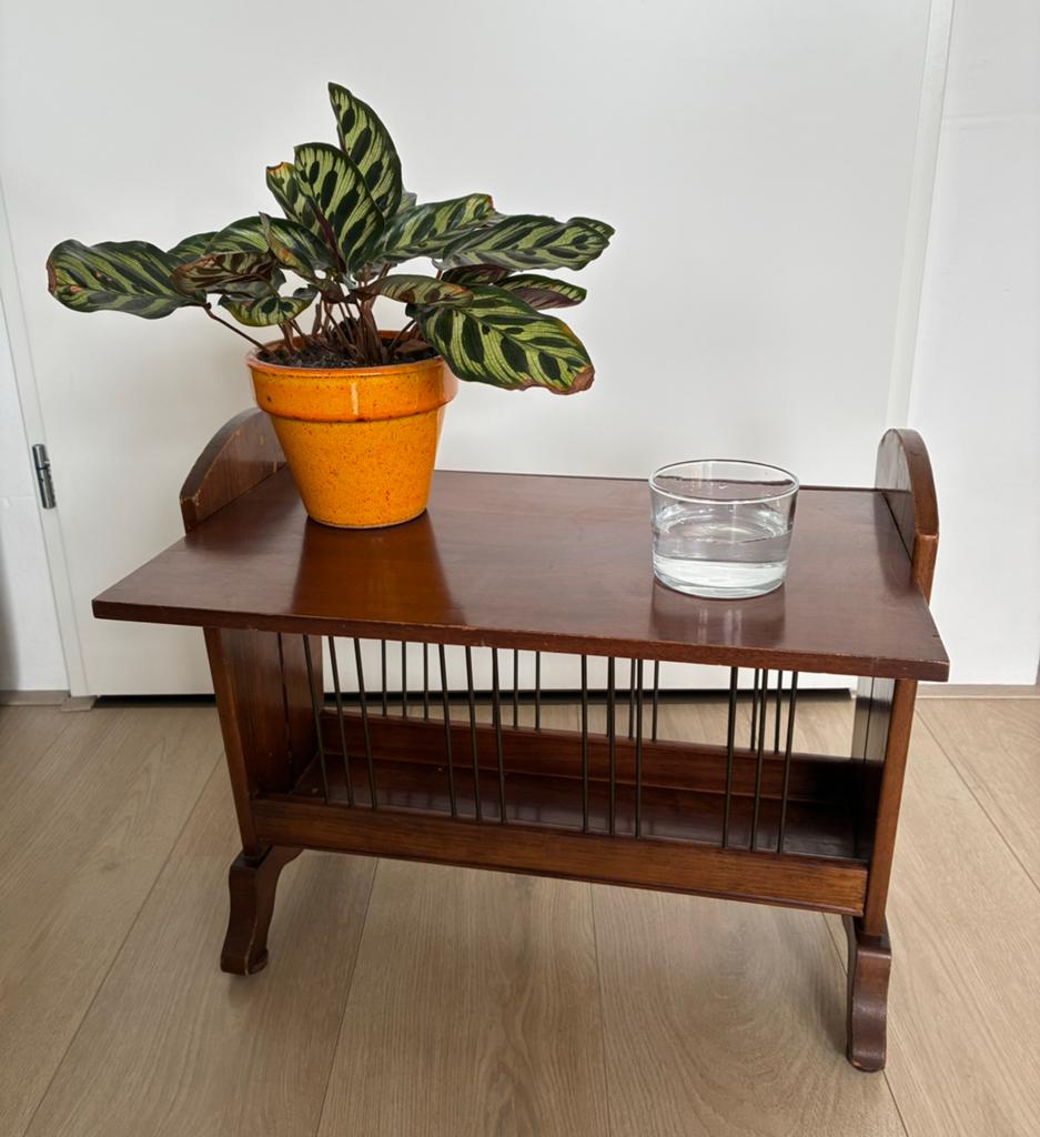 Vintage lectuurbak/bijzettafel hout, Ophalen, Gebruikt