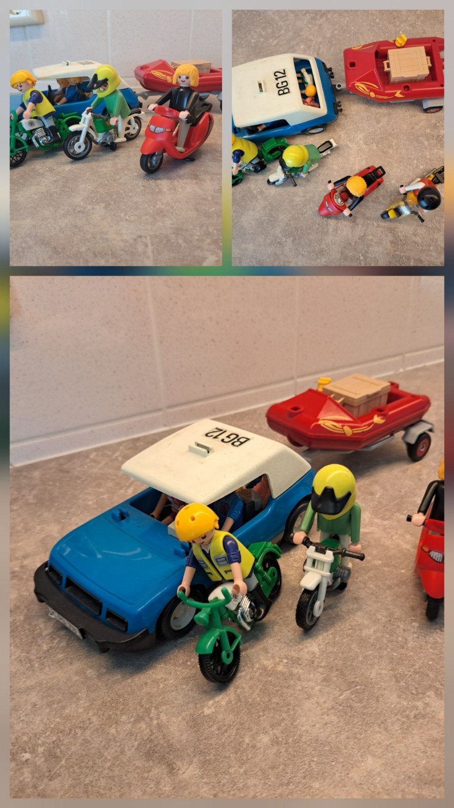 Playmobil set: Auto, aanhanger, boot en motoren, Ophalen of Verzenden, Gebruikt