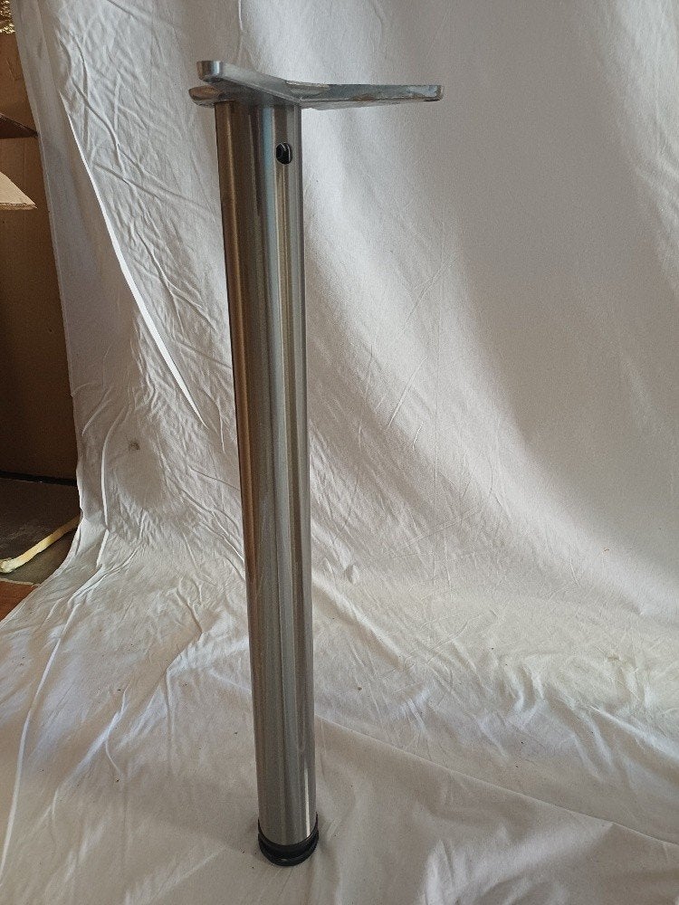 Tafelpoot voor blad chroom hoogte verstelbaar max73,5cm ZGAN, Tafelpoot, Minder dan 50 cm, 50 tot 100 cm, Rond