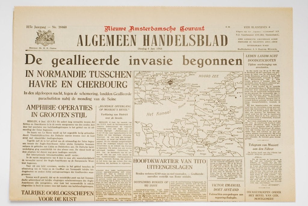 Algemeen Handelsblad D-Day 6 juni 1944 Krant WOII Heruitgave, Zo goed als nieuw, Verzenden, Amsterdam, Overige soorten