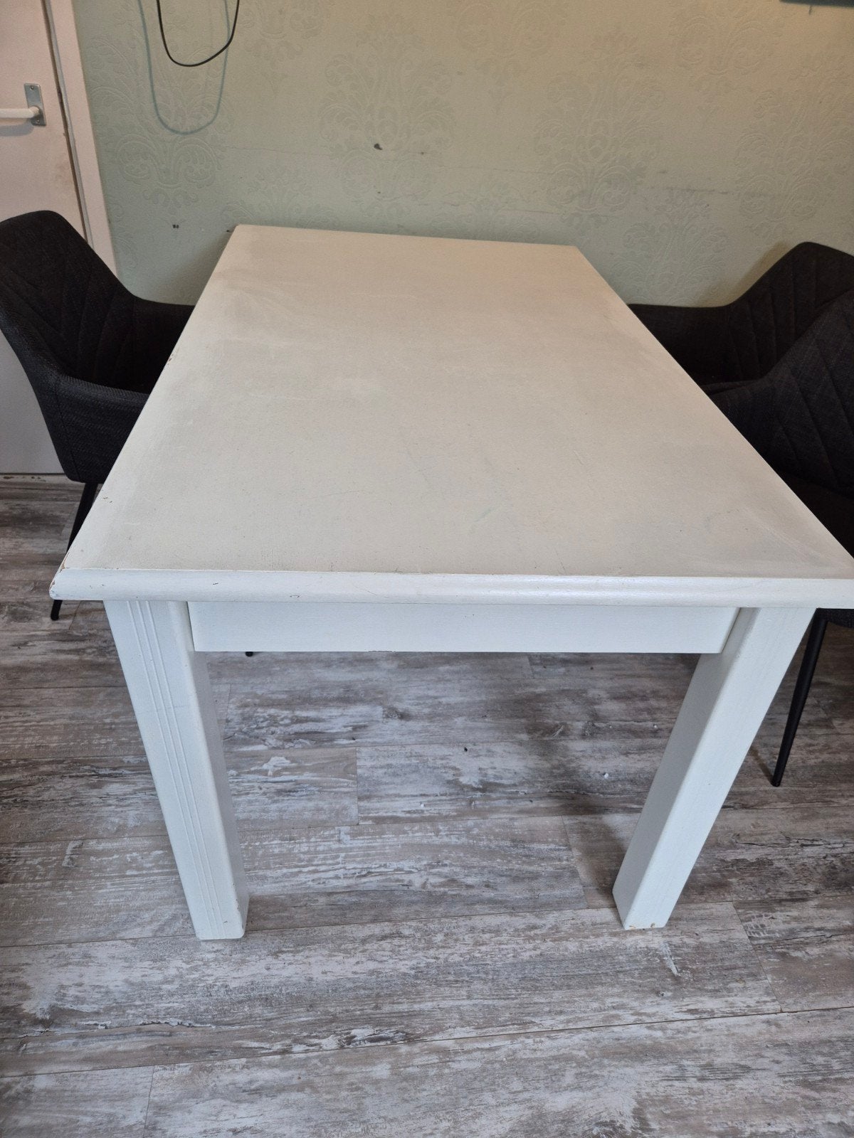 Witte eettafel 148x90x79 cm, Ophalen, Gebruikt, 100 tot 150 cm, 50 tot 100 cm
