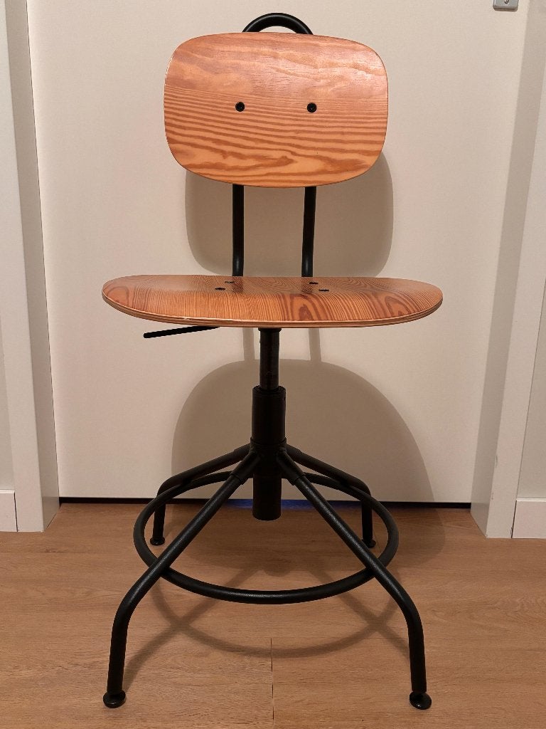 IKEA KULLABERG bureaustoel grenen/zwart, Ophalen, Zo goed als nieuw, Zwart, Bureaustoel