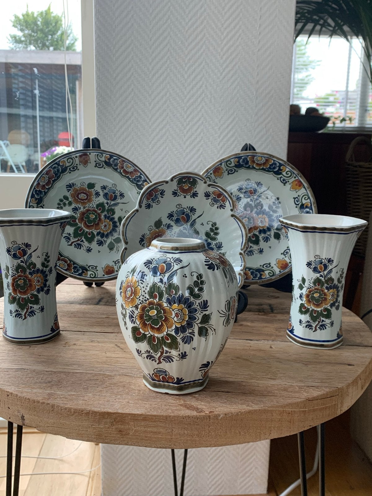 Prachtige Delft Polychroom set - Onberispelijke staat, Ophalen of Verzenden