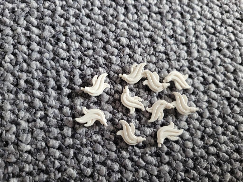 Partij N405=10x Nieuwe Lego ridder pluimen wit