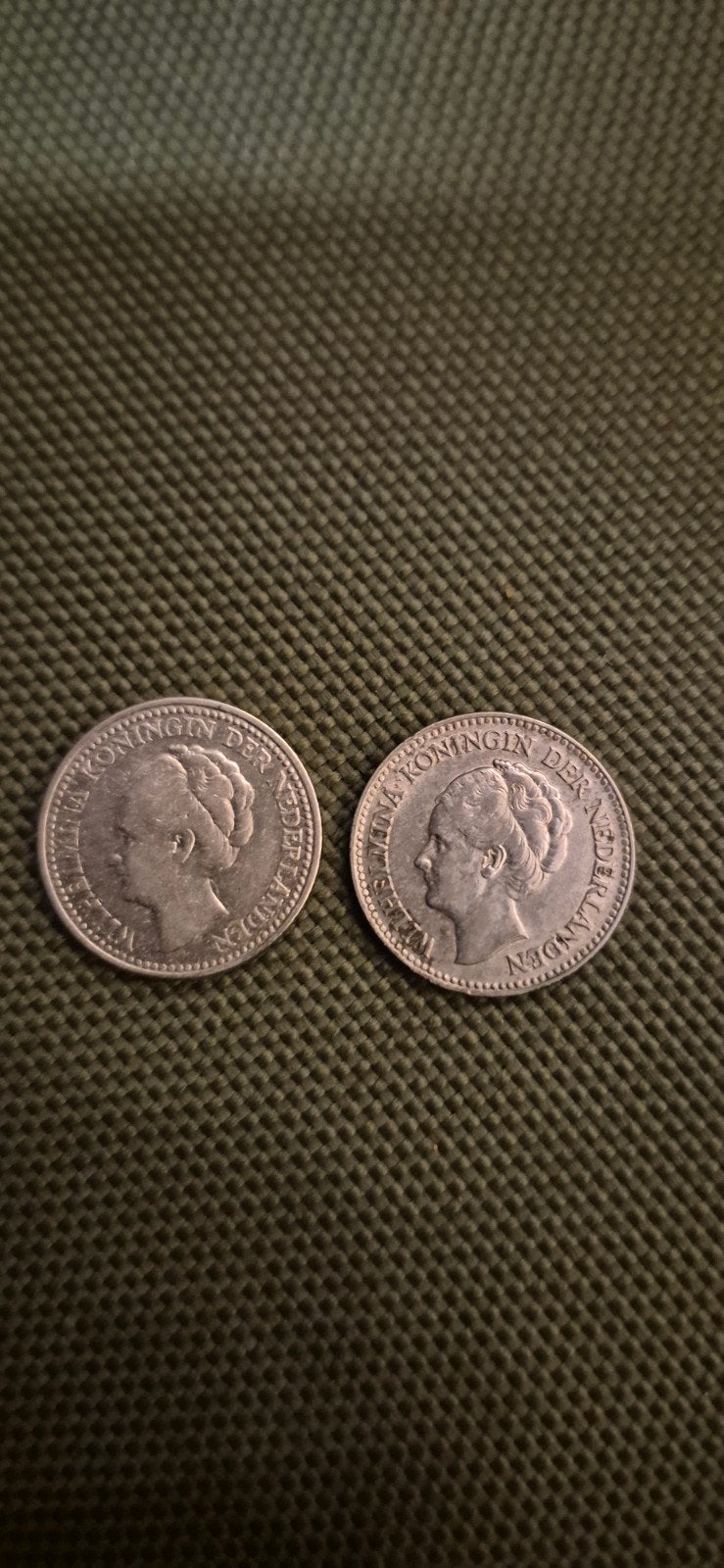 2x ½ Gulden Koningin Wilhelmina 1921 & 1930 Zilver, ½ gulden, Setje, Zilver, Ophalen of Verzenden