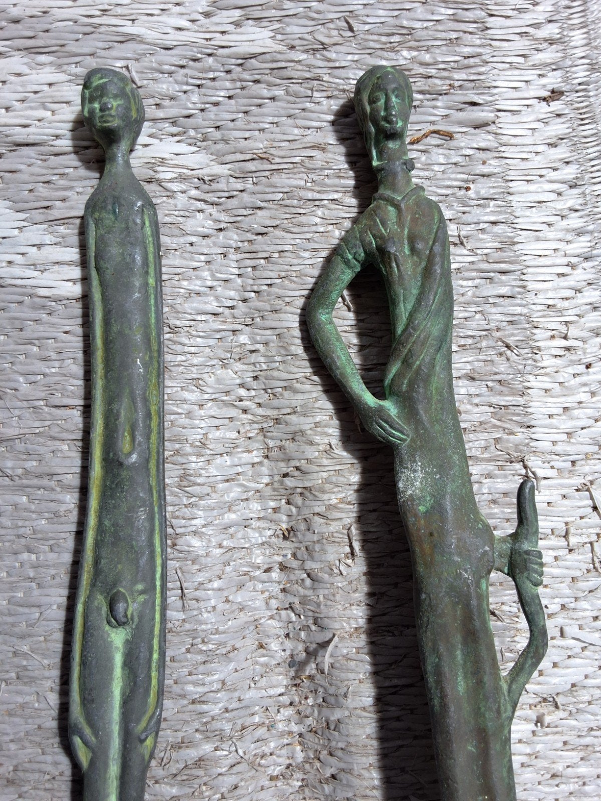 Twee brons etruskische beeld,  38cm per stuk bieden italie, Antiek en Kunst, Ophalen of Verzenden
