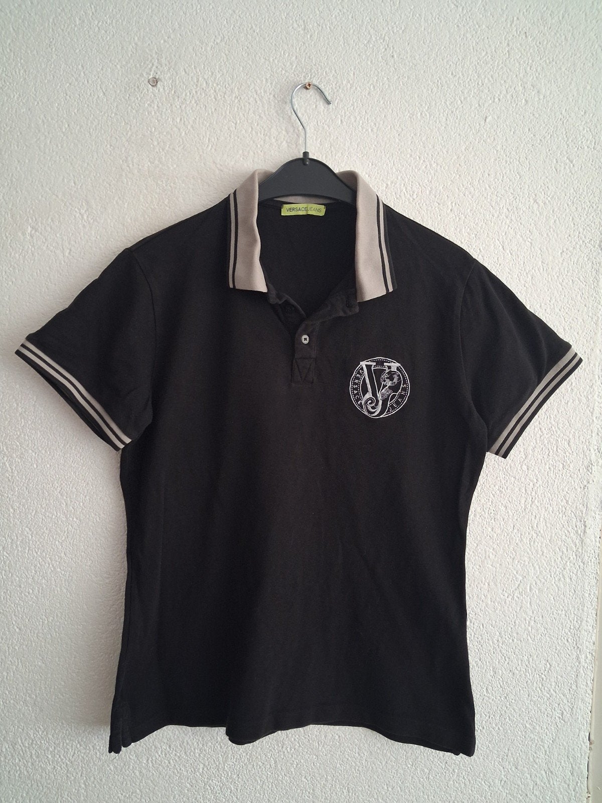 Versace Jeans Polo Shirt Zwart Maat M, Kleding | Heren, Maat 48/50 (M), Zwart, Versace Jeans, Ophalen of Verzenden