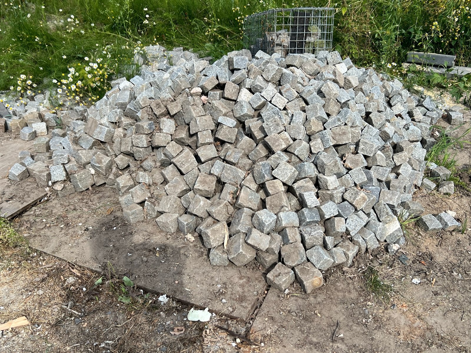 Gebruikte natuursteen klinkers, Tuin en Terras, Ophalen, Gebruikt, Klinkers, Natuursteen