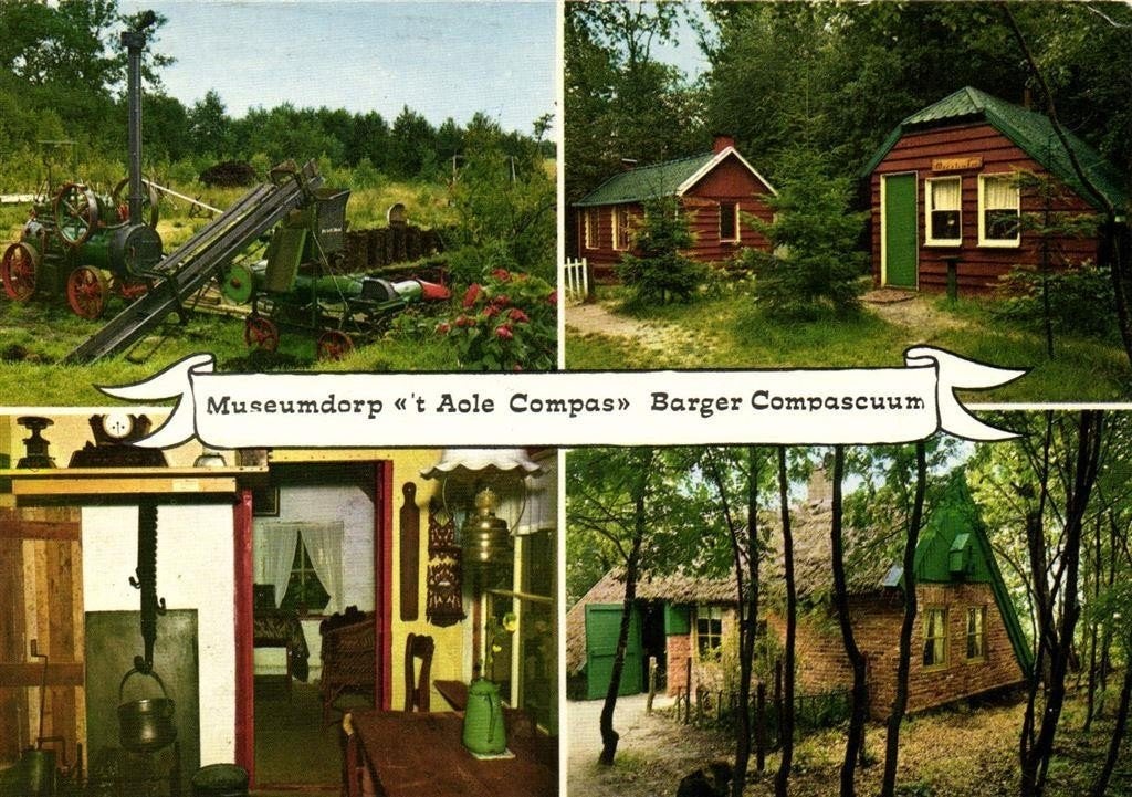 Museumdorp t Aole Compas, Barger Compascuum - 4 afb - 1971 g, Ophalen of Verzenden, 1960 tot 1980, Gelopen, Drenthe