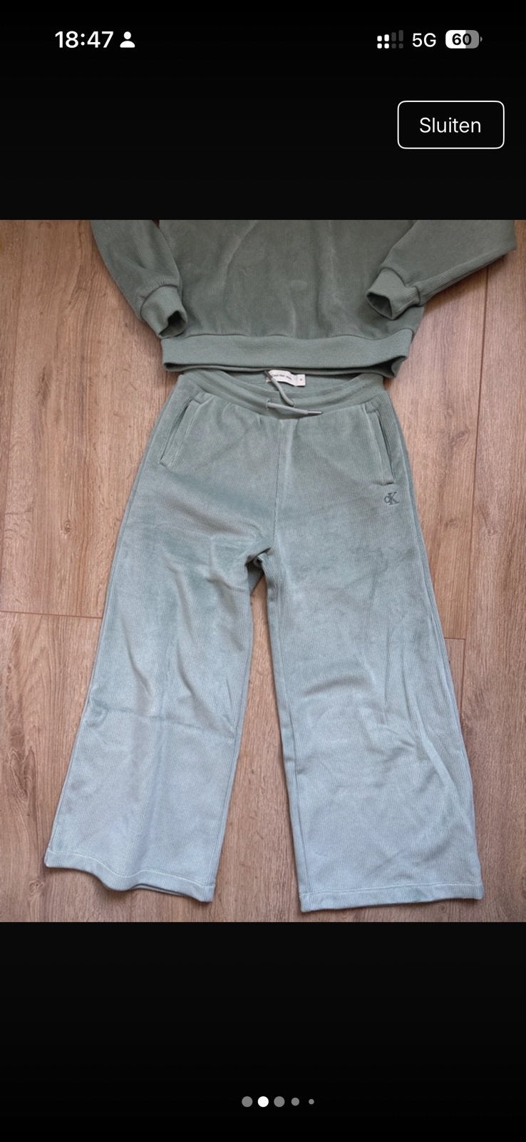 Calvin Klein pak maat 140 mintgroen, Ophalen of Verzenden, Zo goed als nieuw, Jongen of Meisje, Setje