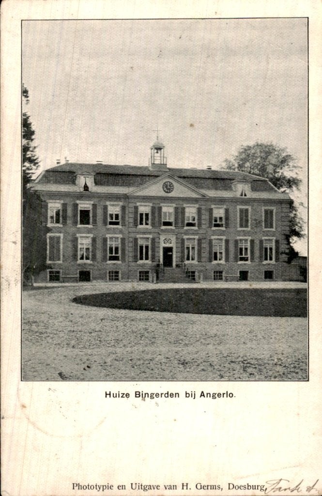 Angerlo - Huize Bingerden - Voorgevel, Verzamelen, Ophalen of Verzenden, Voor 1920, Gelopen, Gelderland