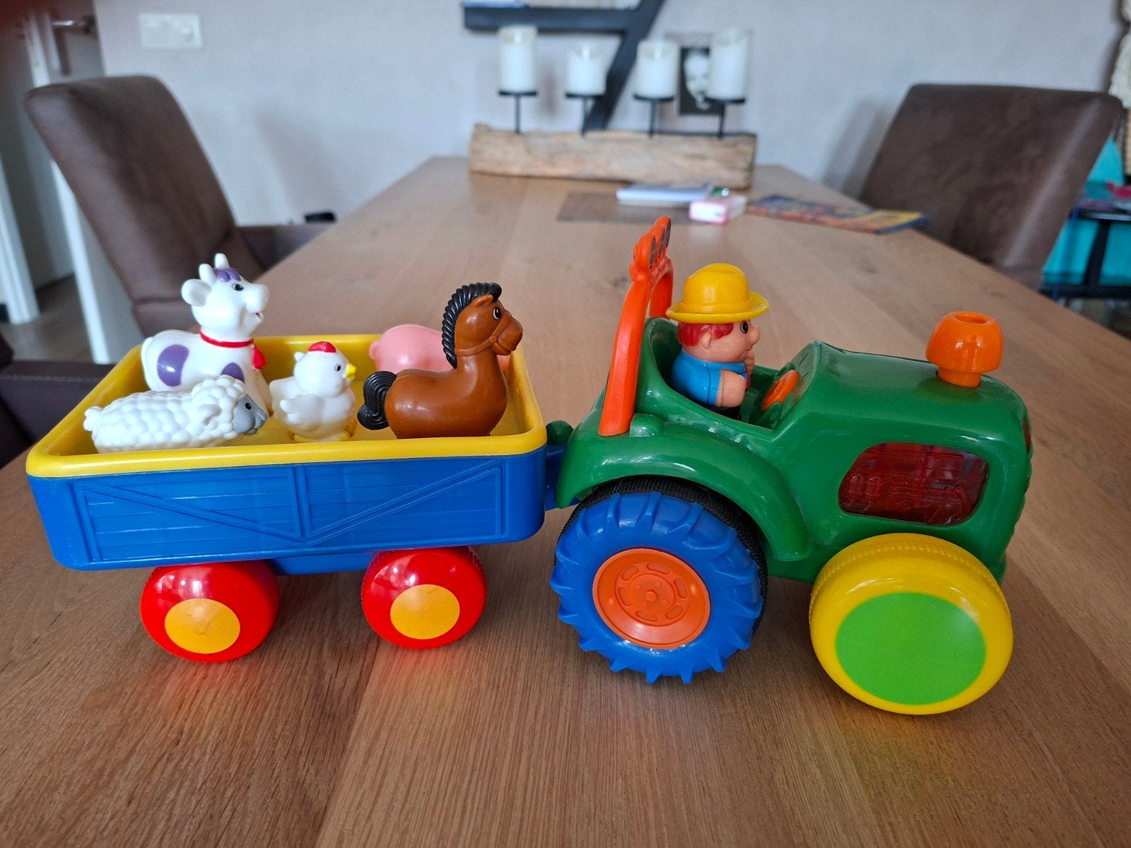 Grote zelfrijdende tractor met geluid en dierengeluiden, Ophalen, Gebruikt, Overige typen, Met wieltjes