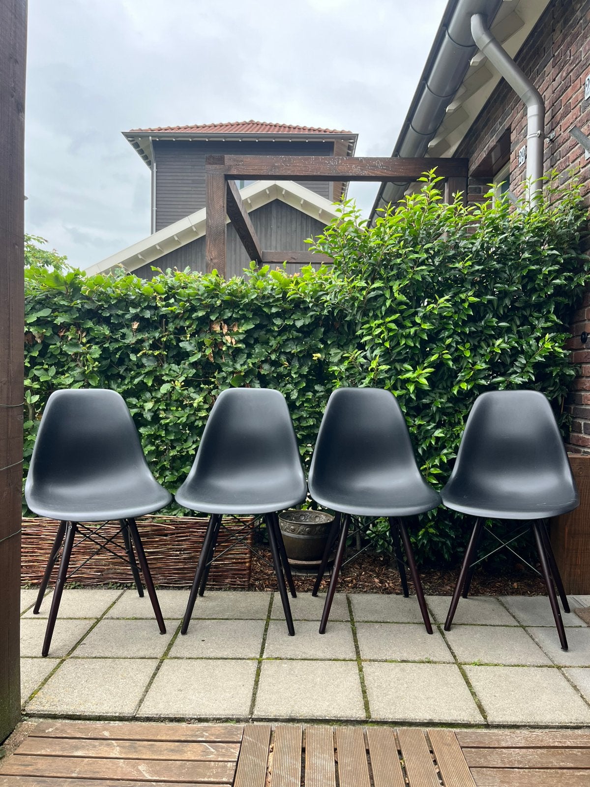 Kuipstoelen zwart, Huis en Inrichting, Stoelen, Ophalen, Kunststof, Gebruikt, Zwart