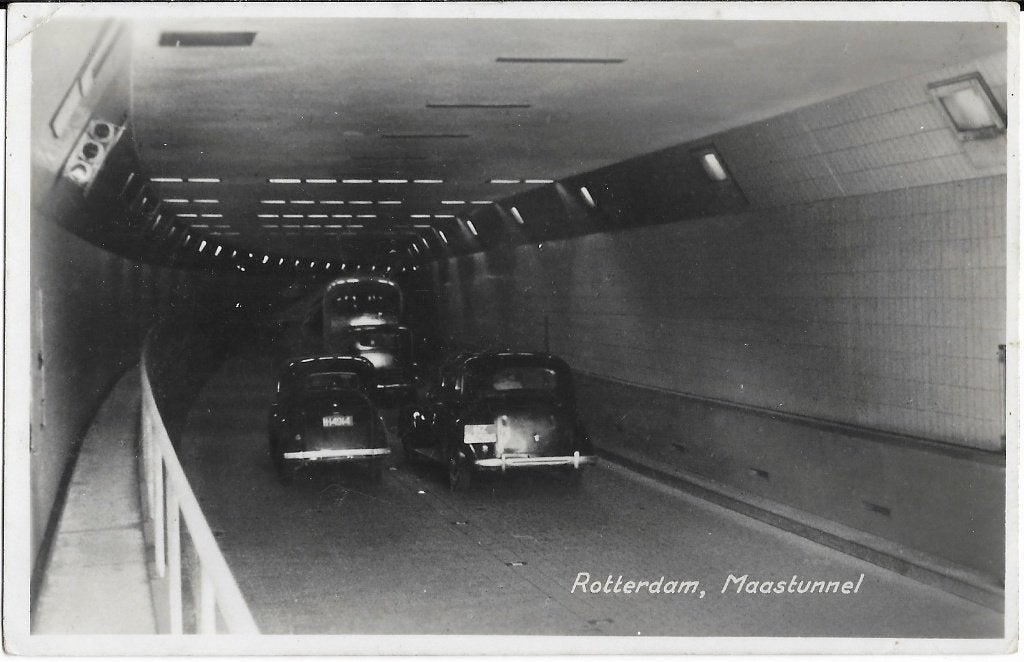 Rotterdam, Maastunnel, auto's, Verzamelen, Verzenden, 1940 tot 1960, Ongelopen, Zuid-Holland
