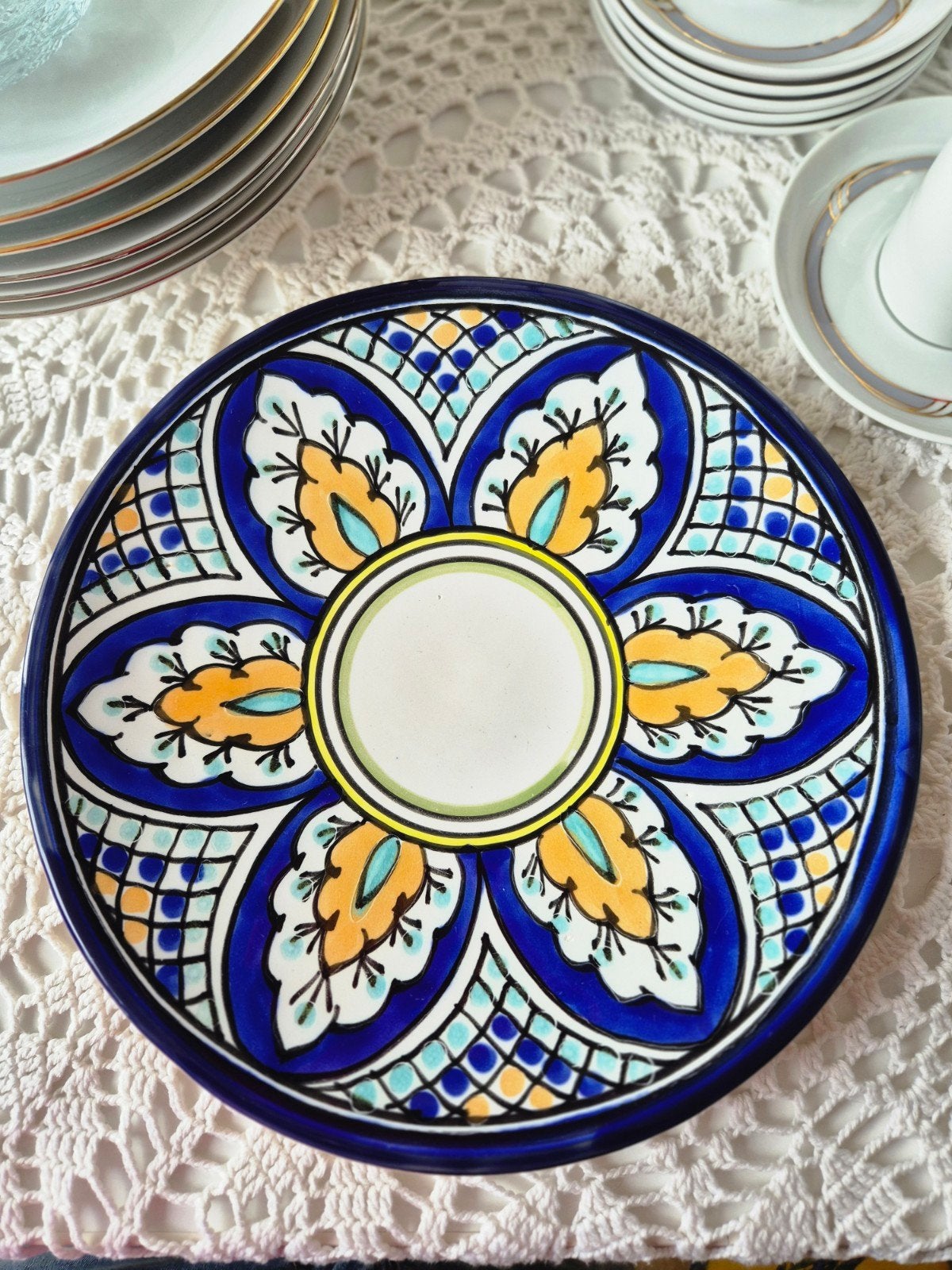 Decoratief Keramisch Bord - Oosters/Mediterraan Patroon, Antiek en Kunst, Antiek | Servies los, Ophalen