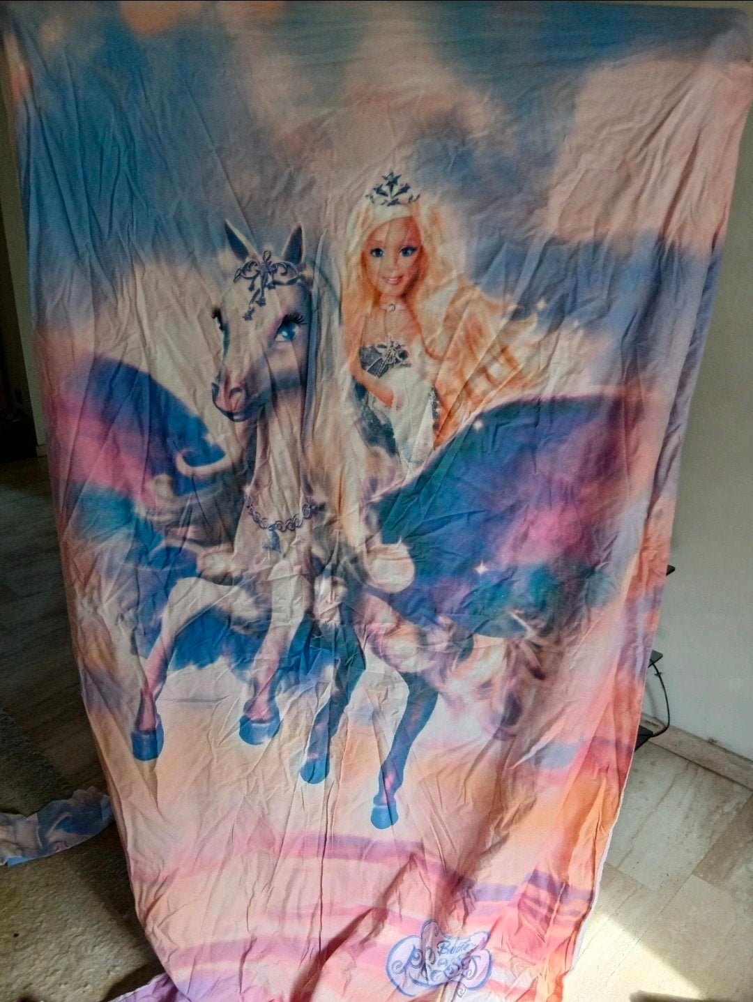 Origineel Barbie en de Magische Pegasus Beddengoed, Overige merken, Dubbelzijdig, Ophalen of Verzenden, Zo goed als nieuw