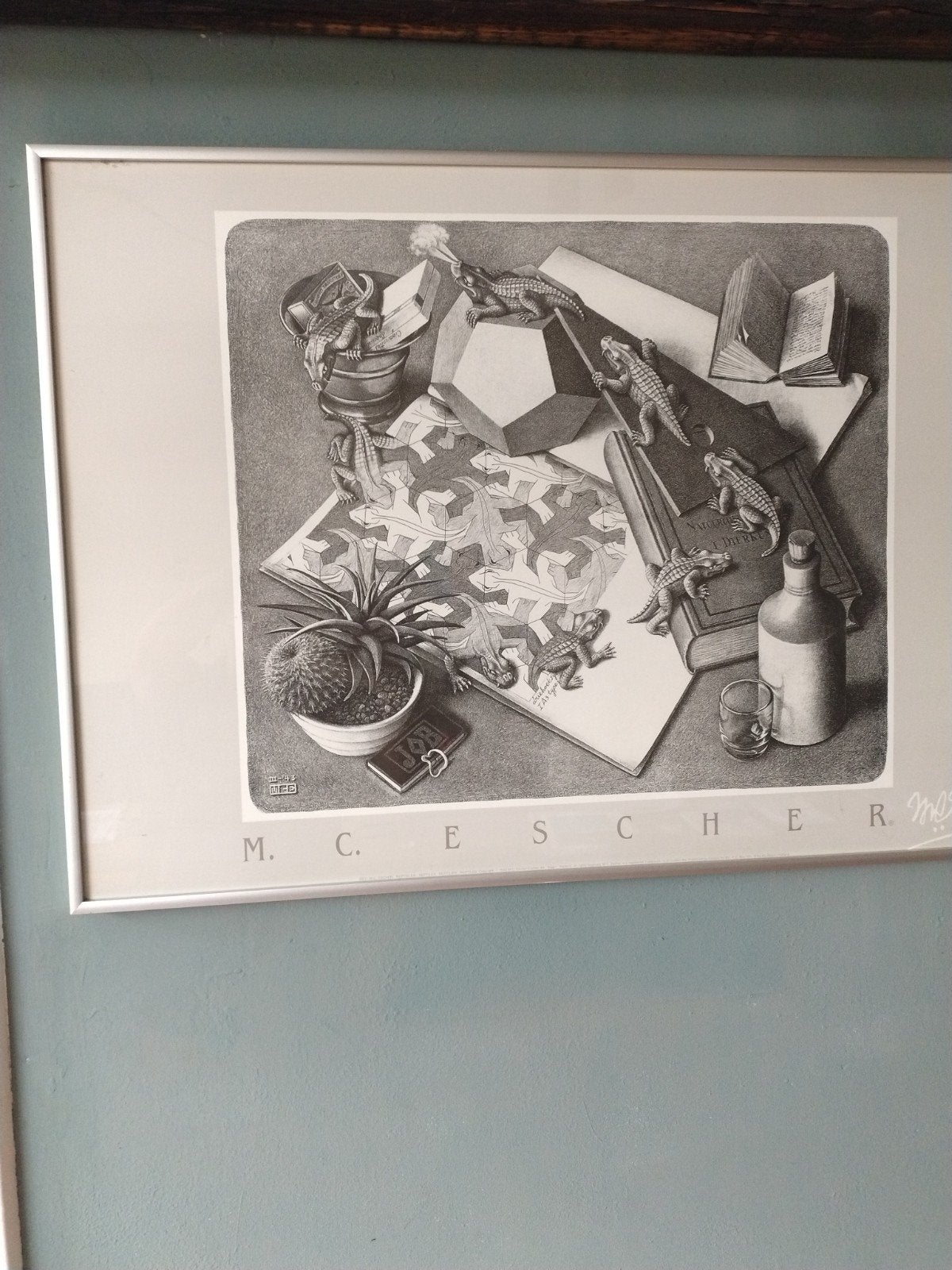 M.C. Escher - Reptielen , poster ingelijst., Ophalen, Gebruikt, A1 t/m A3
