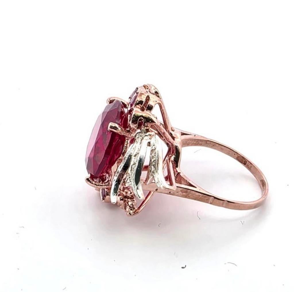 9 Karaat Gouden Ring met Spinel en Diamanten, Sieraden, Tassen en Uiterlijk, Ringen, Nieuw, Ophalen of Verzenden, 17 tot 18, Met edelsteen