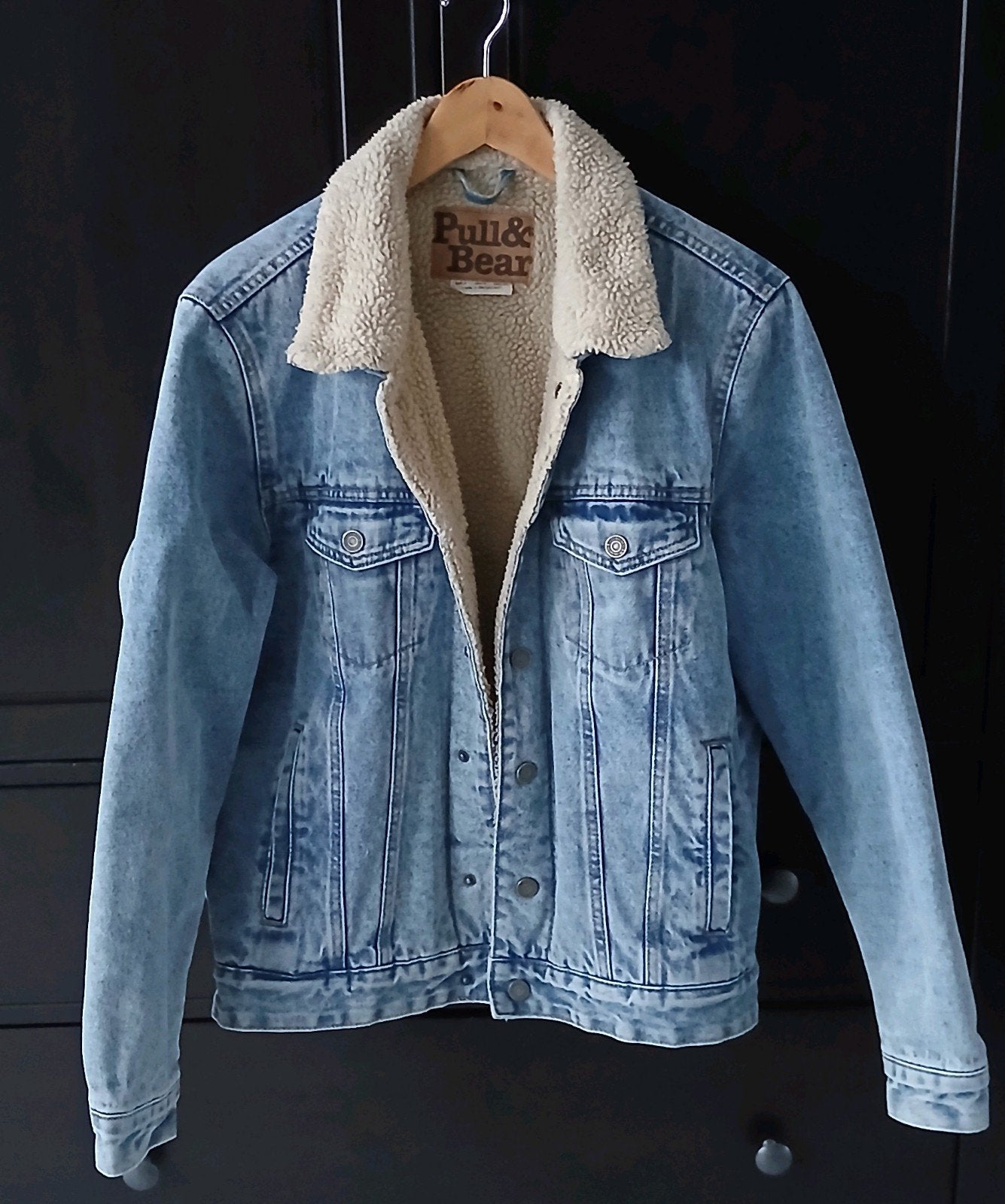 Maat S pull & bear heren spijkerbroek met teddy voering, Blauw, Ophalen of Verzenden, Zo goed als nieuw, Pull&Bear