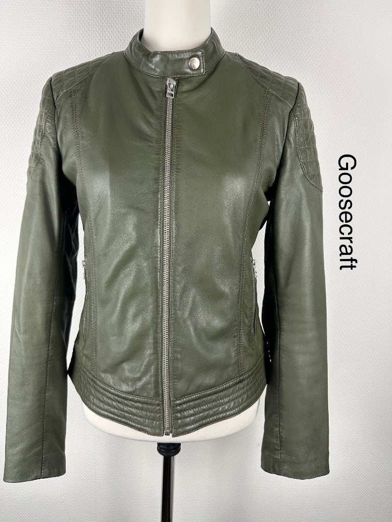 Goosecraft Leren Jas  (mt: 40) 28,7/268, Kleding | Dames, Jassen | Zomer, Zo goed als nieuw, Maat 38/40 (M), Zwart, Ophalen of Verzenden